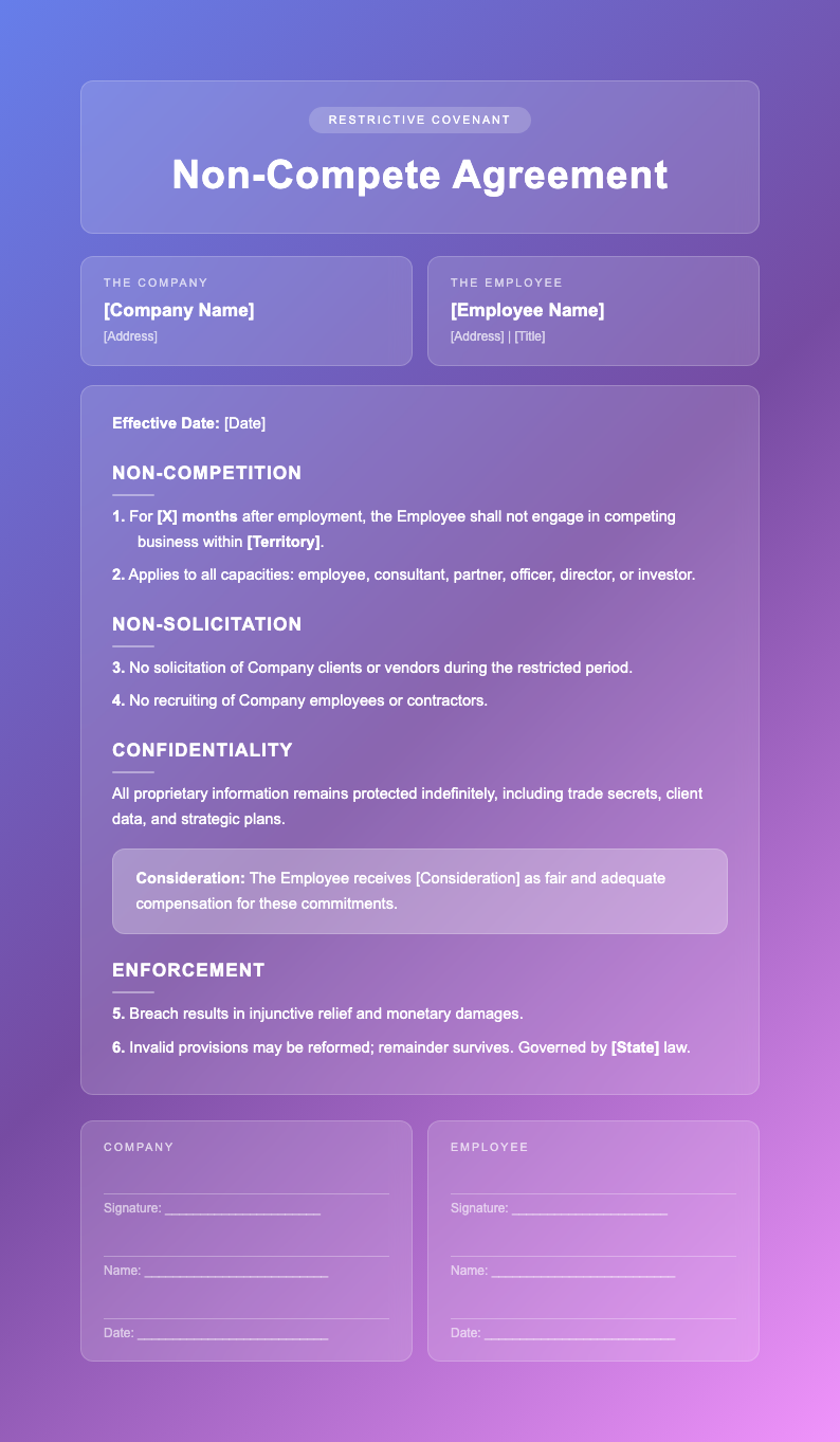 Glassmorphism Modern Non Compete Agreement